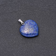 Кулон Серце натуральний камінь Лазурит 19х19х26мм купити біжутерію дешево в інтернеті