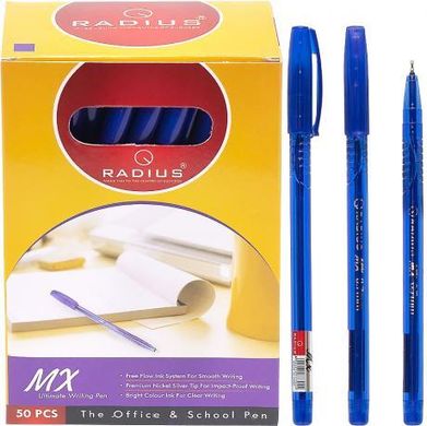 Від 50 шт. Від 50 шт. Ручка "MX" RADIUS тонована 50 штук, синя купити дешево в інтернет-магазині