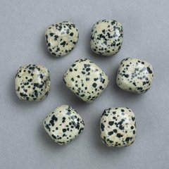 Сувенірне натуральне каміння Яшма Далматин d-22х20мм+- (фасування 100г.) купити біжутерію дешево в інтернеті