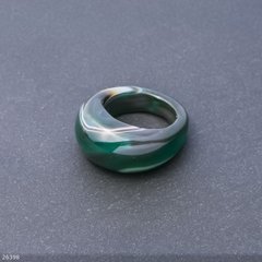 Перстень з натурального каменю Агат зелений h-6,5-15мм b-4-8мм d-19,20мм купити біжутерію дешево в інтернеті