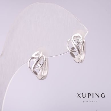 Сережки Xuping 11х8мм родій купити біжутерію дешево в інтернеті