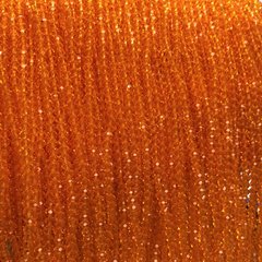Намистини Чеський Кришталь на волосіні помаранчеве прозоре гранований рондель d-3х2,5мм + - L-36-38см + -