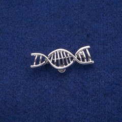 Брошка Спіраль ДНК 13х40мм, сріблястий метал купити біжутерію дешево в інтернеті