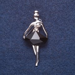 Брошка "Балерина чорний лебідь" колір металу срібло 4,5х2см купити біжутерію дешево в інтернеті