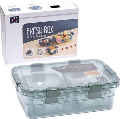 Набір контейнерів харчових "fresh box" 3шт (2,6 л, 0,45 л, 0,45 л) 708-7077 пластик купити дешево в