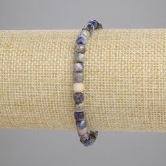 Браслет Содаліт гранований кубик 4,5х4,5мм+- L-18см+- стрейч