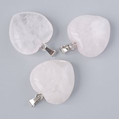 Кулон "Серце" Рожевий Кварц натуральний камінь d-20х20х9мм+- L-28мм+- купити біжутерію дешево в інтернеті