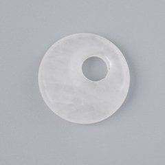 Підвіска пончик (бублик) Гірський Кришталь натуральний камінь d-18х5мм+- d-отвору 5мм+- купити біжутерію