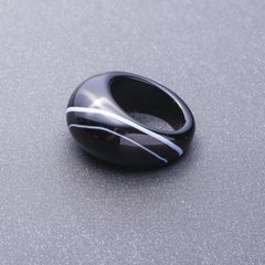 Каблучка перстень із натурального каменю Агат чорно-білий р-р 19-20мм купити біжутерію дешево в інтернеті