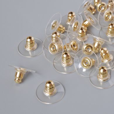 Фурнітура заглушки на сережки d-12мм фас. 32шт.+- золотистий колір металу купити біжутерію дешево в інтернеті