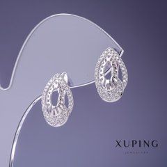 Сережки Xuping 10х17мм родій