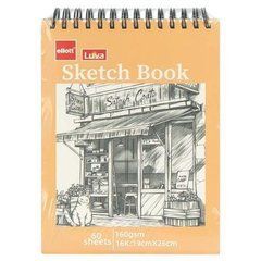 Від 2 шт. Альбом для ескізів А5 60 аркушів, 160 г/м&sup2; Sketch Book ETBZ-006-16K верхня спіраль