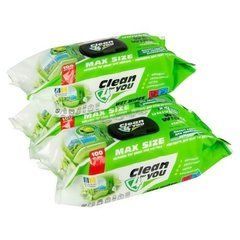 Влажние салфетки для уборки 100шт XXL универсальние с екстрактом лайма ТМ Clean4You 740052