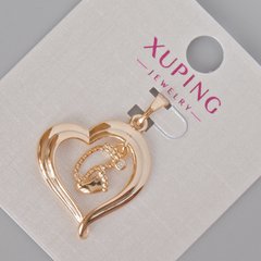 Кулон Xuping "Серце" з білими стразами d-29х20мм+- Позолота 18К купити біжутерію дешево в інтернеті