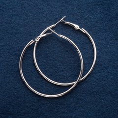 Сережки кільця d-5см сріблясті купити біжутерію дешево в інтернеті