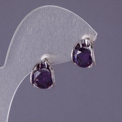 Сережки з бузковими кристалами оптом
