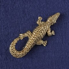 Брошка-кулон Крокодил золотистий метал 73х33мм+- купити біжутерію дешево в інтернеті