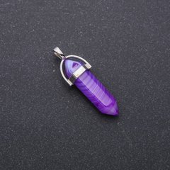 Підвіска із натурального каменю Агат фіолетовий шестигранник 8х35х41мм купити біжутерію дешево в інтернеті