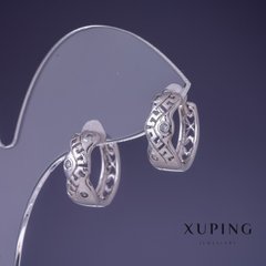 Сережки Xuping 15х6мм родій купити біжутерію дешево в інтернеті