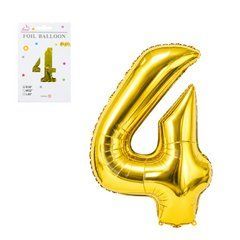 Від. 25 шт. Кулька-цифра фольгована №4 40 см золото