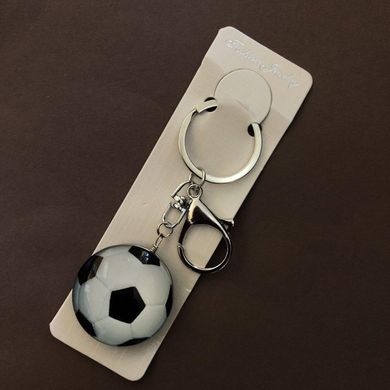 Брелок Спорт Футбольний м'яч 3D білий, сріблястий метал L-10см купити біжутерію дешево в інтернеті