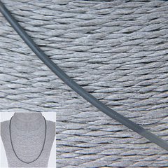 Шнурок серый каучуковый с замочком d-3мм+- L-60-65см+- купить бижутерию дешево