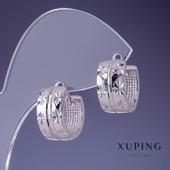 Сережки Xuping 8х15мм родій купити біжутерію дешево в інтернеті
