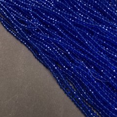 Намистини Чеський Кришталь на волосіні синє прозоре гранований рондель d-3х2,5мм + - L-36-38см + - купити