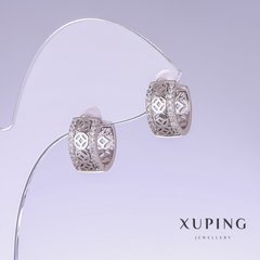 Сережки Xuping L-13мм s-6мм родій купити біжутерію дешево в інтернеті