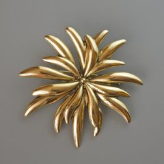 Брошка кулон Квітка Хризантема золотистий метал 60х60мм купити біжутерію дешево в інтернеті