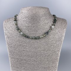Намисто Кварц Волосатик натуральний камінь галтівка d-6х8мм+- L-51см+- купити біжутерію дешево в інтернеті