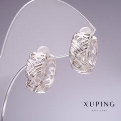 Сережки Xuping 17х7мм родій купити біжутерію дешево в інтернеті
