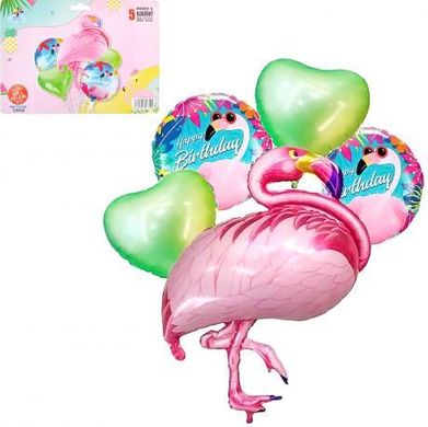 Від 2 шт. Набір кульок фольгованих "Фламінго" 5 шт A-126 купити дешево в інтернет-магазині