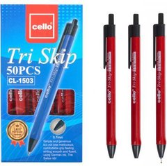 Від 50 шт. Ручка масляна "Tri Skip" Cello CL-1503-50 червона купити дешево в інтернет-магазині
