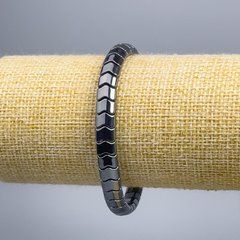Браслет Гематит зигзаг d-5,5х7,5х5мм+- L-18см стрейч