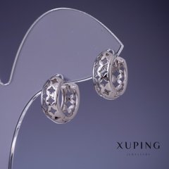 Сережки Xuping 15х6мм родій купити біжутерію дешево в інтернеті