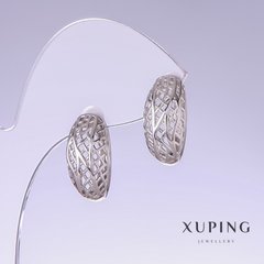 Сережки Xuping L-19мм s-9мм родій купити біжутерію дешево в інтернеті