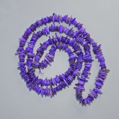 Намистини тонований Перламутр фіолетовий крихта d-10х2мм+- L-80см+- на волосіні купити біжутерію дешево в