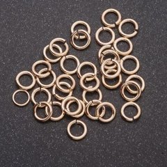Фурнитура кольцо соединительное d-5мм цвет металла "светлое золото" фасовка 2 грамма
