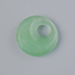 Підвіска пончик (бублик) Нефрит натуральний камінь d-18х5мм+- d-отвору 5мм+- купити біжутерію дешево в