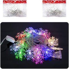Гирлянда электрическая "Снежинки" 20шт 4М LED цветная D-19