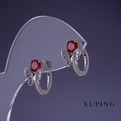 Сережки Xuping 15х9мм родій купити біжутерію дешево в інтернеті