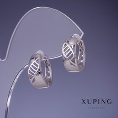 Сережки Xuping 16х6мм родій купити біжутерію дешево в інтернеті