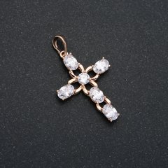 Кулон Xuping Позолота 18К Хрест з білими кристалами d-35х20мм + - купити біжутерію дешево в інтернеті