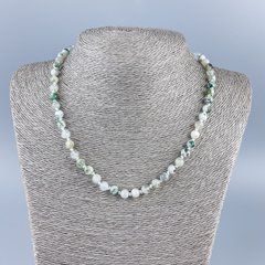 Намисто з натурального каменю Моховий Агат гладка кулька d-6мм L-48см +-