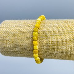 Браслет Жадеїт жовтий натуральний камінь гранований кубик d-5,5х5,5мм+- L-18см (стрейч) купити біжутерію