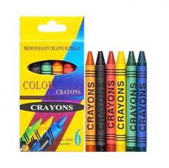 Від 15 шт. Воскові олівці 6 кольорів CRAYONS s-2006A купити дешево в інтернет-магазині