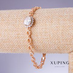 Браслет Xuping з білими цирконами s-5-13мм L-18-20см позолота 18К