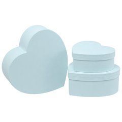 Набор подарочных коробок 3шт в форме сердца 8022-47-Light Blue
