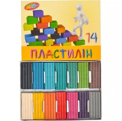 Від 2 шт. Пластилін 250 г, 14 кольорів "Колорит" купити дешево в інтернет-магазині